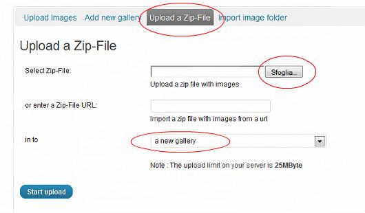 upload immagini wordpress