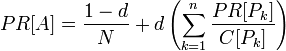 formula PageRank