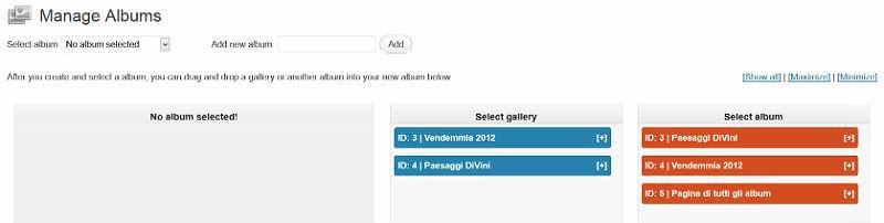 Album immagini su WordPress